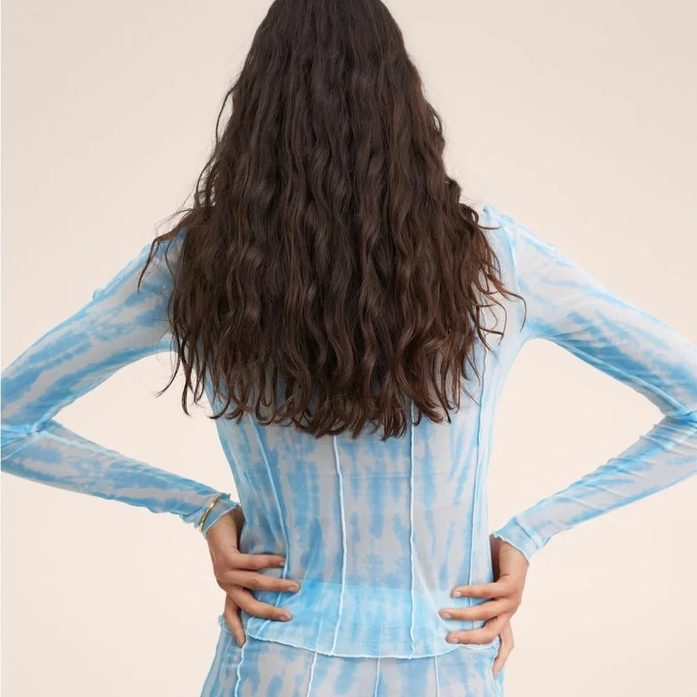 Mango sheer long sleeve top - Size 8 - Picture 7 of 11